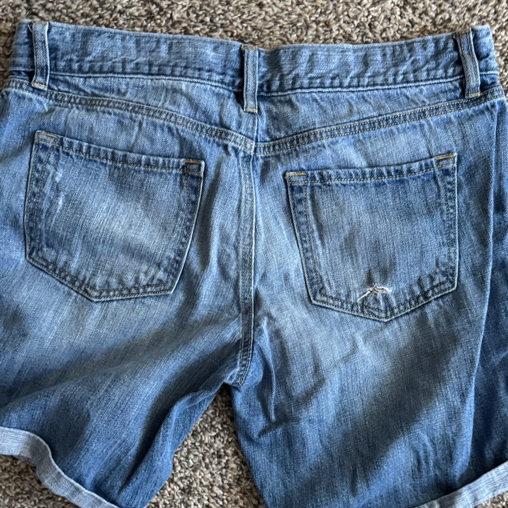 LOFT Distressed Blue Jean Shorts - Picture 4 of 8